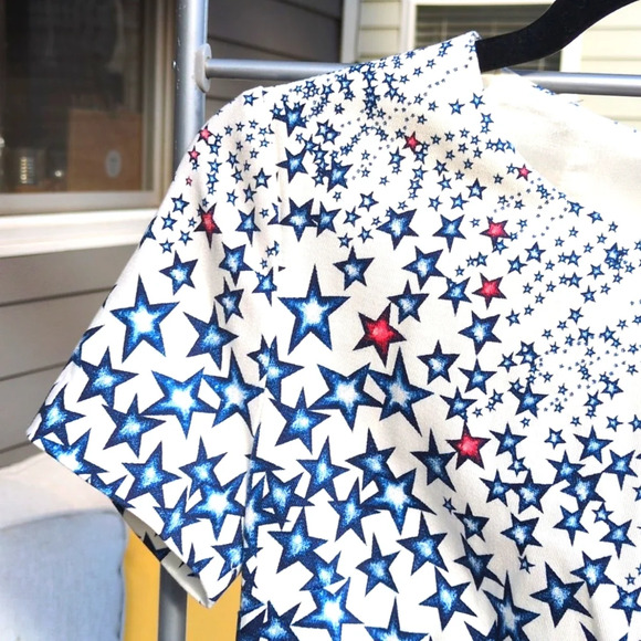 Land's End Cotton Short Sleeve Dress with Stars sz 6 - Picture 3 of 8